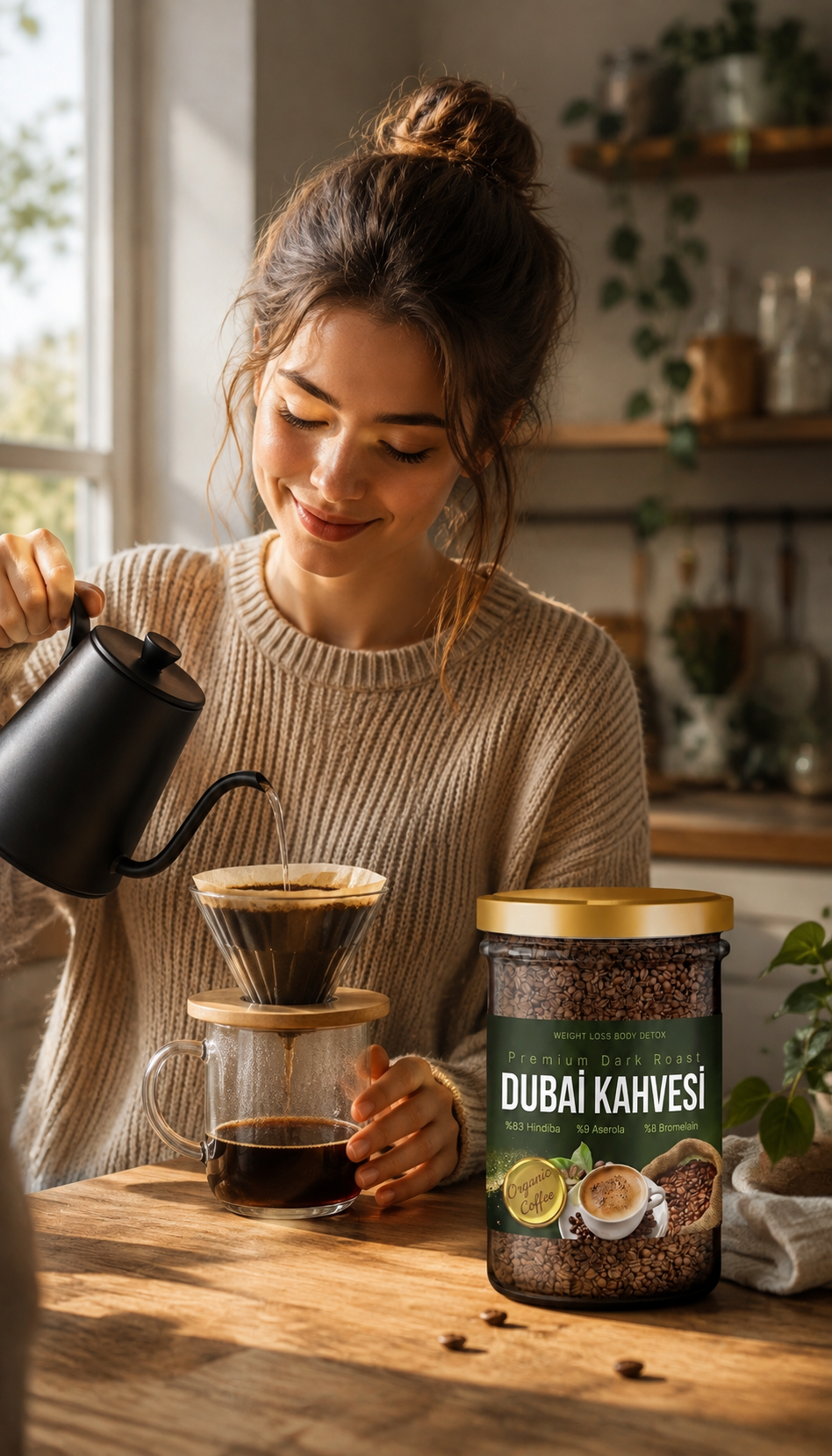 Taze hazırlanmış Dubai Kahvesi fincanı
